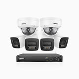 H800 - 4K 8 Channel PoE Security System with 4 Bullet & 2 Dome (IK10) Cameras, Vandal-Resistant, Human & Vehicle Detection, Built-in Mic, RTSP Supported