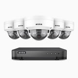 H800 - 4K 8-kanals PoE-övervakningssystem med 5 kameror, smart person- och fordonsdetektering, inbyggd mikrofon och SD-kortplats, färg- och IR-nattsyn, RTSP-stöd