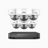 H800 - 4K 8-kanals PoE-övervakningssystem med 6 kameror, smart person- och fordonsdetektering, inbyggd mikrofon, färg- och IR-nattsyn, RTSP-stöd