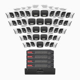 H800 - 4K 64 Channel 48 Cameras PoE Security System, Human & Vehicle Detection, Color & IR Night Vision, Built-in Mic, RTSP Supported, 16-Port PoE Switch Included