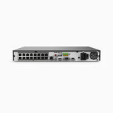 NRP1612 - 12MP 16-kanals PoE NVR, H.265+, 160 Mbps utgående bandbredd, 2-kanals 12MP-avkodning, AI-person- och fordonsdetektering, dubbla hårddiskplatser